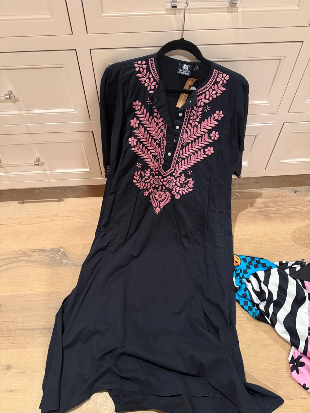 Tommy Bahama Black Swim Cover-Up with Pink Embroidered Detail Madison Matthew’s